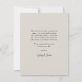 Carte De Remerciements Simple Elegant Love and Thanks Photo Mariage (Dos)