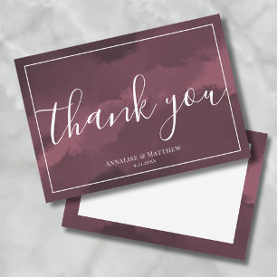 Carte De Remerciements Simple Elegant Mariage Bourgogne