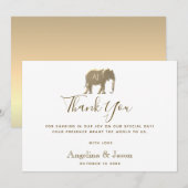 Carte De Remerciements Simple Élégant Mariage en Or (Devant / Derrière)