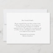 Carte De Remerciements Simple Élégant Mariage Horizontal Photo Script (Dos)