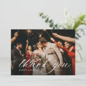 Carte De Remerciements Simple Elegant Modern Wedding Photo (Debout devant)