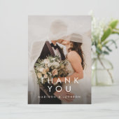 Carte De Remerciements Simple Elegant Modern Wedding Vertical Photo (Debout devant)