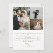 Carte De Remerciements Simple élégant moderne Script 4 photos mariage (Dos)