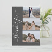 Carte De Remerciements Simple élégant moderne Script 6 photos mariage (Debout devant)