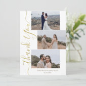 Carte De Remerciements Simple élégant moderne Script 6 photos mariage que (Debout devant)