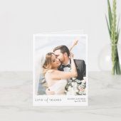 Carte De Remerciements Simple Elegant Photo Mariage Thank You Note Card (Devant)