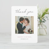 Carte De Remerciements Simple Elegant Rose moderne Mariage or (Debout devant)