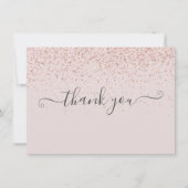 Carte De Remerciements Simple Élégant Rose Pâle Écriture Photo (Devant)