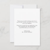 Carte De Remerciements Simple Élégant Script Best Day Ever Mariage photo (Dos)