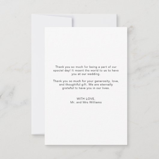 Carte De Remerciements Simple Élégant Script Best Day Ever Mariage photo (Dos)