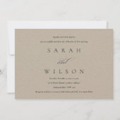 Carte De Remerciements Simple Élégant Script Black Kraft Mariage Invitati (Devant)