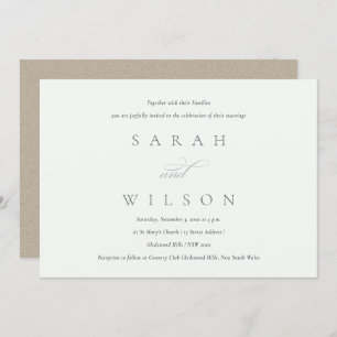 Carte De Remerciements Simple Élégant Script Black & White Wedding Invita