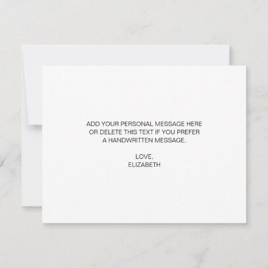 Carte De Remerciements Simple Élégant Script Fête de Mariage  (Dos)