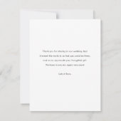 Carte De Remerciements Simple Elegant Script Moderne Un Mariage Photo (Dos)