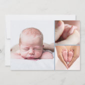 Carte De Remerciements Simple élégante photo Collage Script Baptême (Dos)