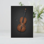 Carte De Remerciements Simple et élégant Cello avec Bow Classic Music (Debout devant)