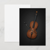 Carte De Remerciements Simple et élégant Cello avec Bow Classic Music (Devant / Derrière)