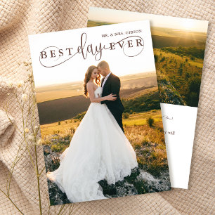 Carte De Remerciements Simple et élégant Meilleur Jour Jamais 2 Photo