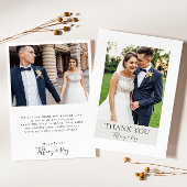 Carte De Remerciements Simple et élégant | Photo blanche et beige