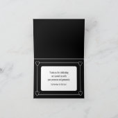 Carte De Remerciements Simple et Romantique Cœurs Mariage Noir (Intérieur)