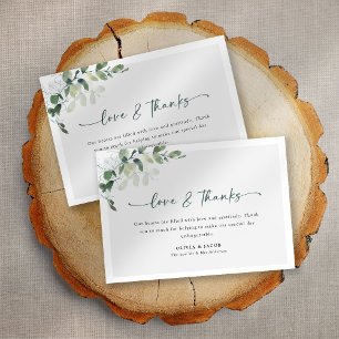 Carte De Remerciements Simple Eucalyptus Wedding