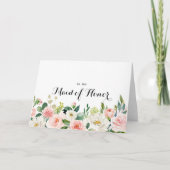 Carte De Remerciements Simple Floral Green Foliage Bridal Party Thank You (Devant)