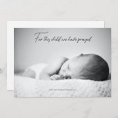 Carte De Remerciements Simple For This Child We Have Prayed  Baby Shower (Devant / Derrière)