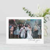Carte De Remerciements Simple Fun Script Font Guest Photo Mariage (Debout devant)