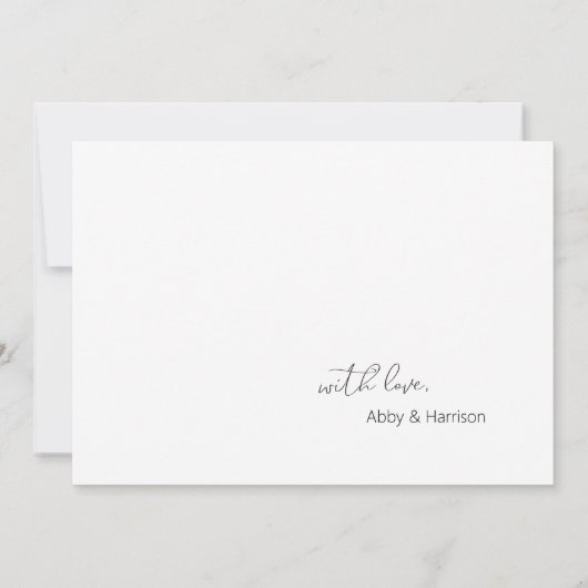 Carte De Remerciements Simple Fun Script Font Guest Photo Mariage (Dos)