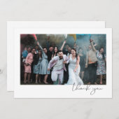 Carte De Remerciements Simple Fun Script Font Guest Photo Mariage (Devant / Derrière)