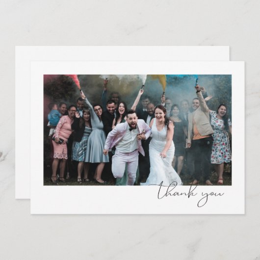 Carte De Remerciements Simple Fun Script Font Guest Photo Mariage (Devant / Derrière)