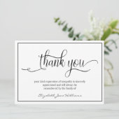 Carte De Remerciements Simple Funeral Black Boarder | Bereavement (Debout devant)