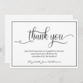 Carte De Remerciements Simple Funeral Black Boarder | Bereavement (Devant / Derrière)