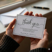 Carte De Remerciements Simple Funeral Black Boarder | Bereavement