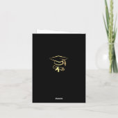 Carte De Remerciements Simple Golden Black Graduation moderne (Dos)