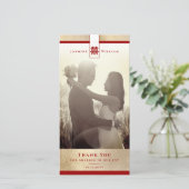 Carte De Remerciements Simple grand double bonheur Mariage chinois Photo (Debout devant)