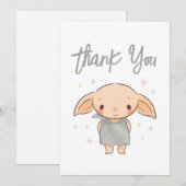 Carte De Remerciements Simple Harry Potter - Baby Shower Dobby (Devant / Derrière)