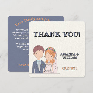 Carte De Remerciements Simple illustration de conjoints de type dessin an