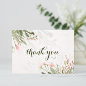 Carte De Remerciements Simple Jardin De Mariage Fleur De Jardin Aquarelle (Debout devant)
