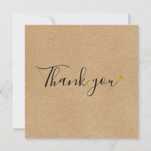 Carte De Remerciements Simple Kraft Rustique Élégant Script Entreprise