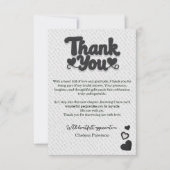 Carte De Remerciements Simple lettrage de script gras blanc Mariage Fête (Devant)