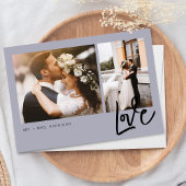 Carte De Remerciements Simple Love Script 2 Photos Mariage