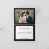 Carte De Remerciements Simple mais élégant : Linge noir avec Monogramme + (Intérieur)