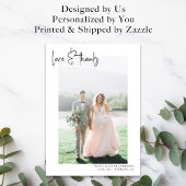 Carte De Remerciements Simple Mariage d'amour photo