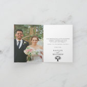 Carte De Remerciements Simple Mariage de l'arbre cardiaque du Monogramme  (Intérieur)