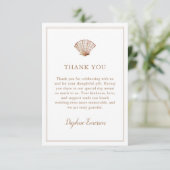 Carte De Remerciements Simple Mariage de Plage Coquillage Classique (Debout devant)