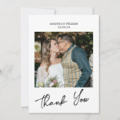 Carte De Remerciements Simple mariage écriture (Devant)
