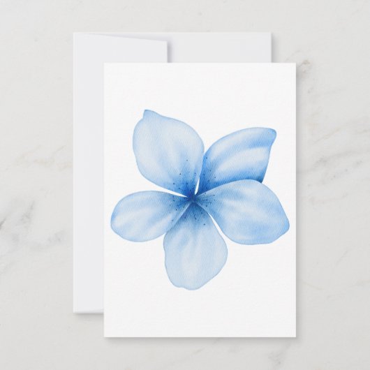 Carte De Remerciements Simple mariage floral bleu (Dos)