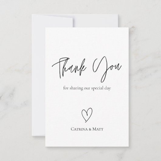 Carte de remerciements simple Mariage photo (Devant)