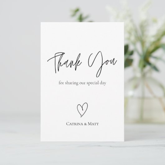 Carte de remerciements simple Mariage photo (Debout devant)